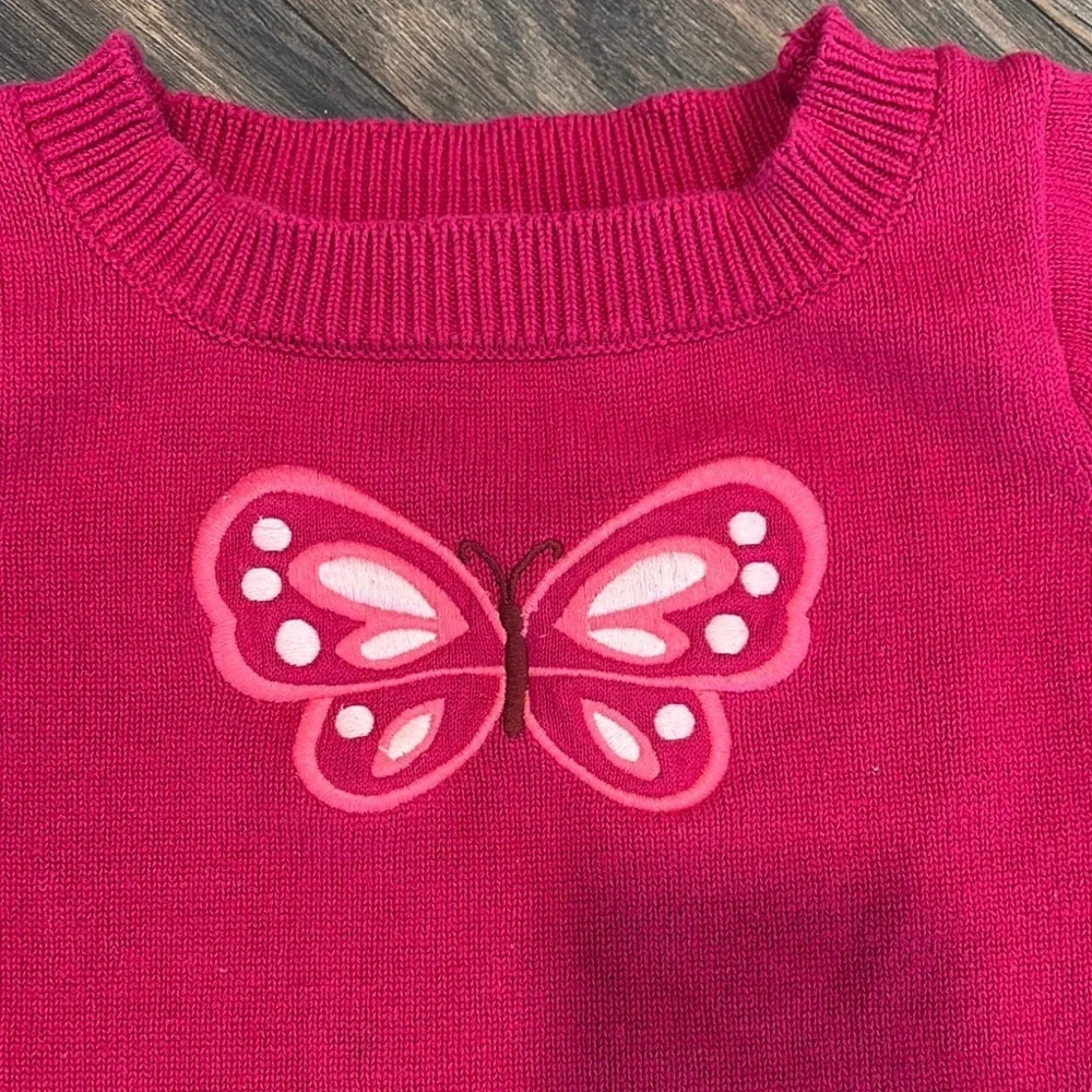 Pink Butterfly Kids Sweater Dress (size 10)